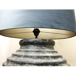 Lampa ceramiczna prążkowana Rustykalna z abażurem 92cm